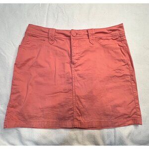 St. Johns Bay Women Coral Denim Skort Size 12 Golf Tennis Casual Comfort Hiking